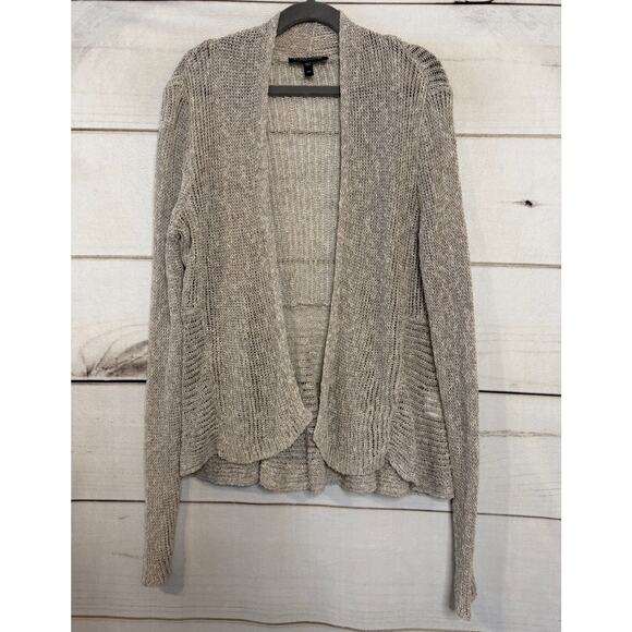 Eileen Fisher Size PP Petite Beige Knit Open Cardigan Super Chic Classy - Picture 1 of 6